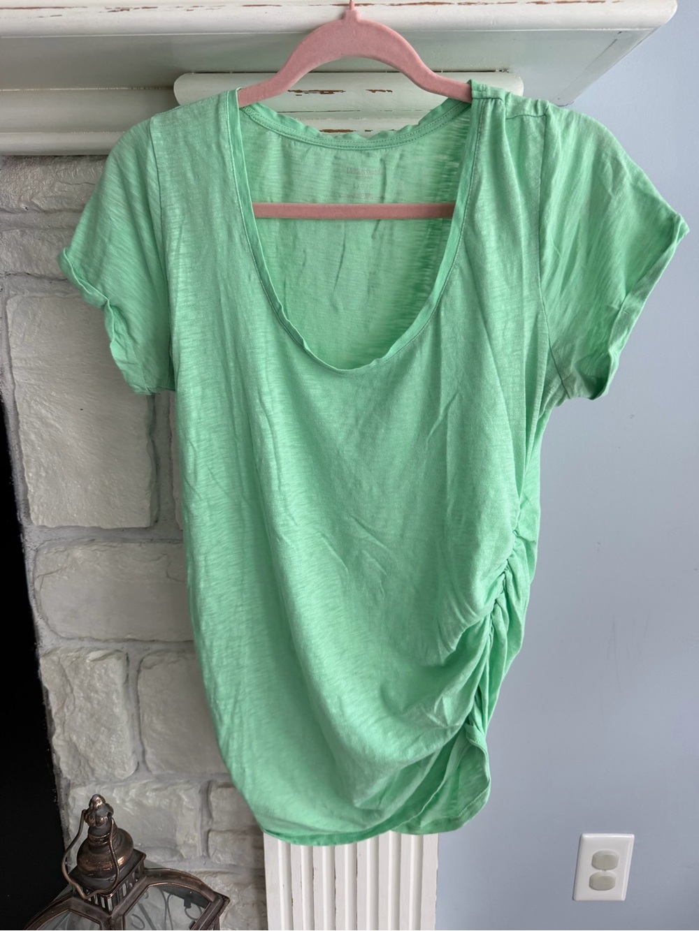 Women's Mint Green Short Sleeve Scoop Neck Maternity Top